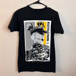 P!NK BEAUTIFUL TRAUMA 2019 TOUR BLACK YELLOW GRAPHIC T-SHIRT SIZE S *